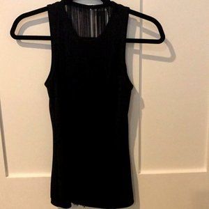 Sam Edelman Black Fringed Tank Top